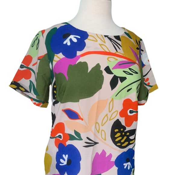 Lili Sidonio and Molly Bracken tropical  Casual Dress with Short Sleeves size s - Picture 4 of 6